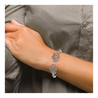 Sterling Silver Filigree Elephant Cuff Bracelet – view 5