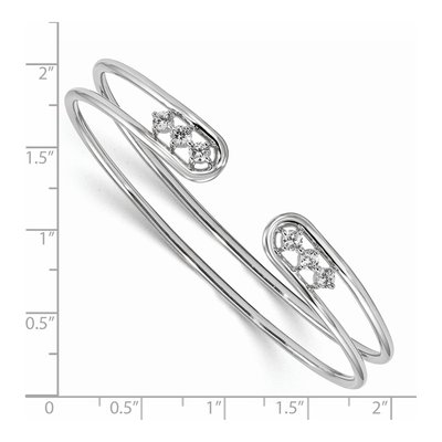Sterling Silver CZ Cuff Bracelet – view 2