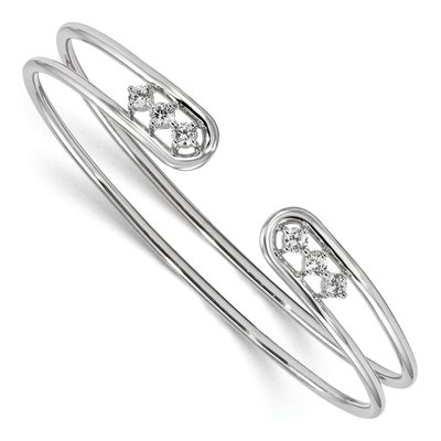Sterling Silver CZ Cuff Bracelet