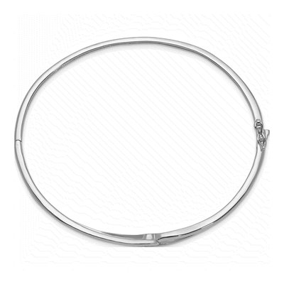 Sterling Silver CZ Hinged Bangle Bracelet – view 3