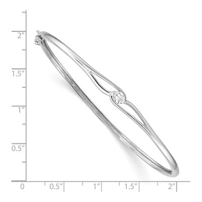 Sterling Silver CZ Hinged Bangle Bracelet – view 4