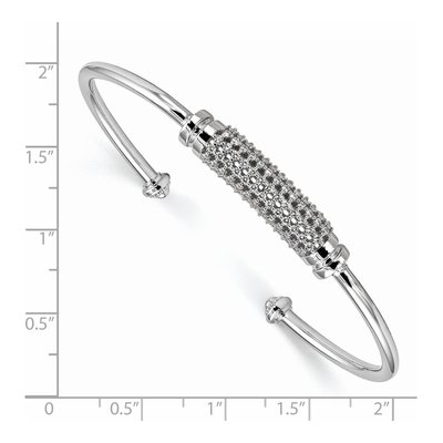Sterling Silver CZ Cuff Bracelet – view 2