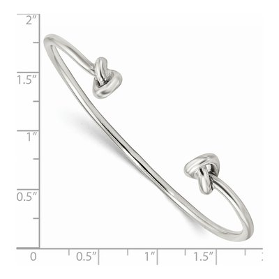 Sterling Silver Knotted Ends Cuff Bracelet – view 4