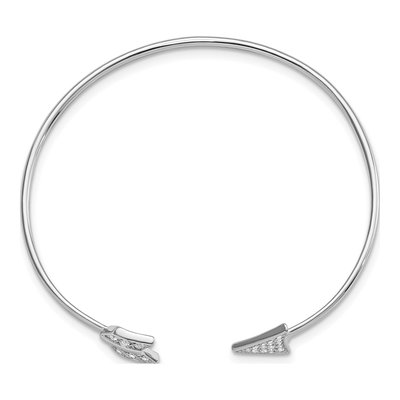 Sterling Silver CZ Arrow Cuff Bracelet – view 3