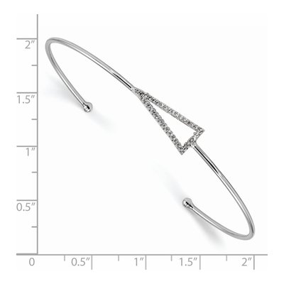 Sterling Silver CZ Triangle Cuff Bracelet – view 3