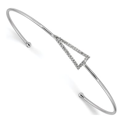 Sterling Silver CZ Triangle Cuff Bracelet