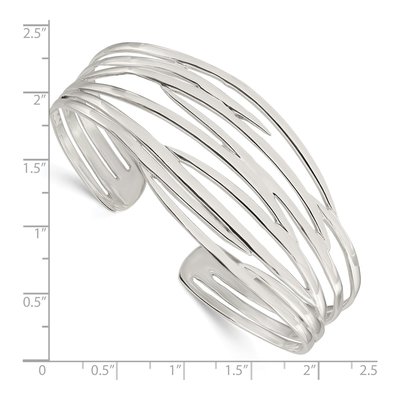 Sterling Silver Multi-Strand Cuff Bracelet – view 4