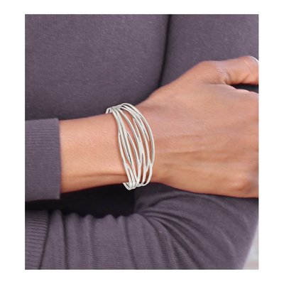Sterling Silver Multi-Strand Cuff Bracelet – view 5