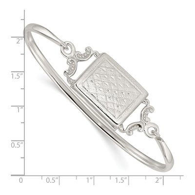 Sterling Silver Rectangular Locket Bangle Bracelet – view 4