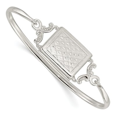 Sterling Silver Rectangular Locket Bangle Bracelet