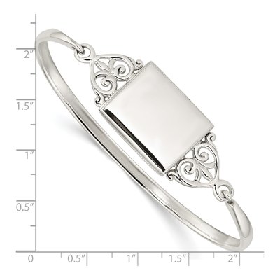 Sterling Silver Rectangular Locket Bangle Bracelet – view 3