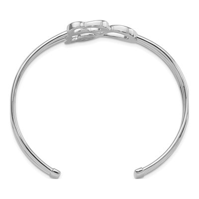 Sterling Silver Hearts Infinity Cuff Bracelet – view 3