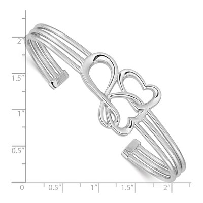 Sterling Silver Hearts Infinity Cuff Bracelet – view 4