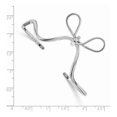 Sterling Silver Ribbon Bow Cuff Bracelet – view 2