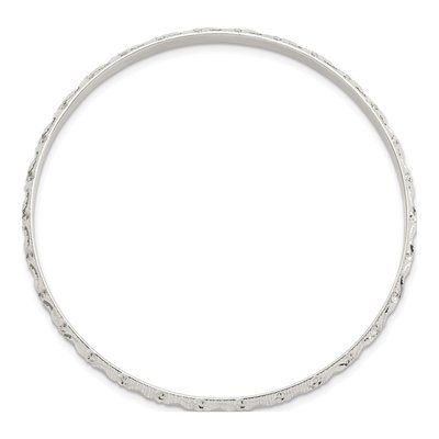 Sterling Silver Diamond-Cut Slip-On Bangle Bracelet – view 3