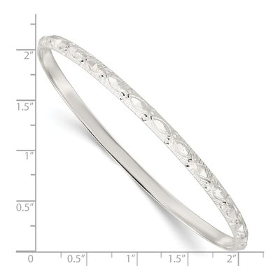 Sterling Silver Diamond-Cut Slip-On Bangle Bracelet – view 4