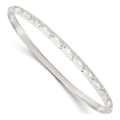 Sterling Silver Diamond-Cut Slip-On Bangle Bracelet