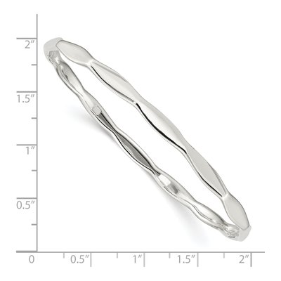 Sterling Silver Scalloped Slip-On Bangle Bracelet – view 4