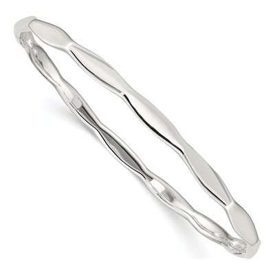 Sterling Silver Scalloped Slip-On Bangle Bracelet