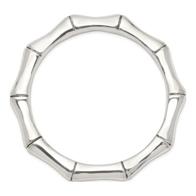 Sterling Silver Bamboo Bangle Bracelet – view 2