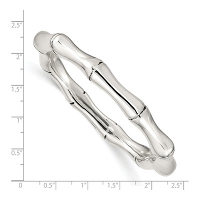 Sterling Silver Bamboo Bangle Bracelet – view 3