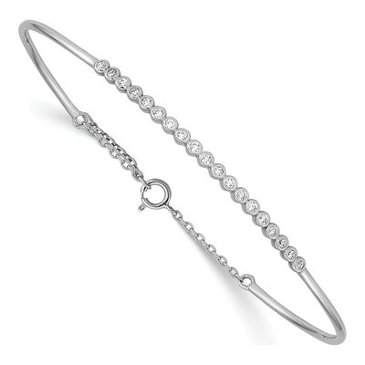Sterling Silver CZ Kids' Bangle Bracelet