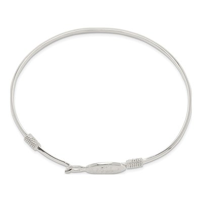 Sterling Silver Saint Christopher Bangle Bracelet – view 3