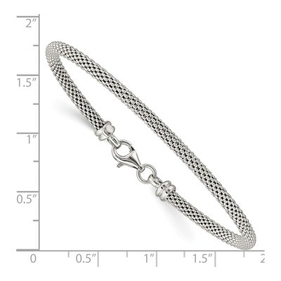Sterling Silver Textured Bangle Bracelet – view 4