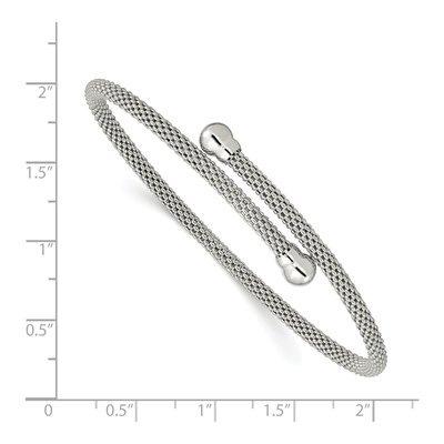 Sterling Silver Textured Flexible Bangle Bracelet – view 4