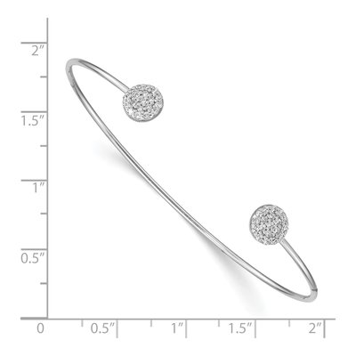 Sterling Silver CZ Cuff Bracelet – view 4