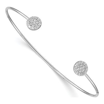 Sterling Silver CZ Cuff Bracelet