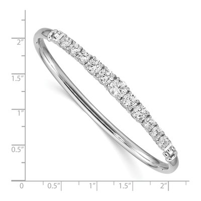 Sterling Silver CZ Graduated Hinged Bangle Bracelet – view 4