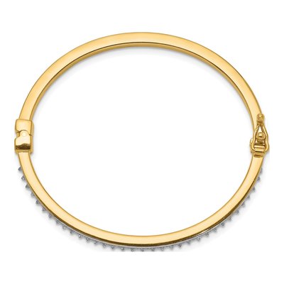 Gold-Plated Sterling Silver Diamond Baby Bangle Bracelet – view 2