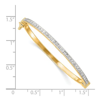 Gold-Plated Sterling Silver Diamond Baby Bangle Bracelet – view 3