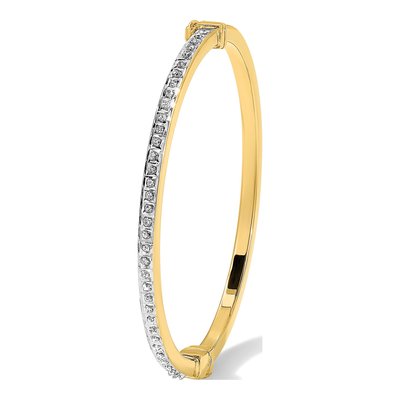 Gold-Plated Sterling Silver Diamond Baby Bangle Bracelet – view 6