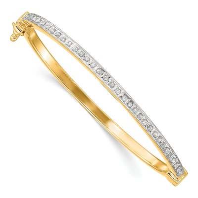 Gold-Plated Sterling Silver Diamond Baby Bangle Bracelet