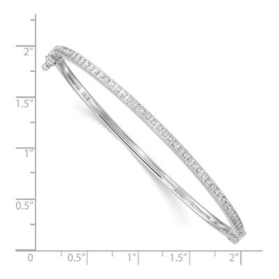 Sterling Silver Diamond Bangle Bracelet – view 3