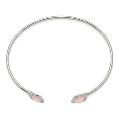 Sterling Silver Pink Chalcedony Cuff Bracelet – view 2