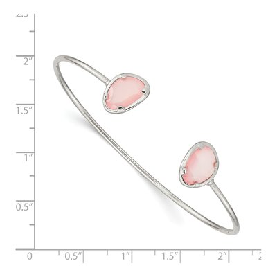 Sterling Silver Pink Chalcedony Cuff Bracelet – view 3
