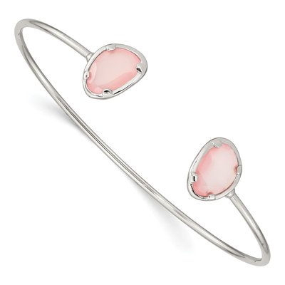 Sterling Silver Pink Chalcedony Cuff Bracelet