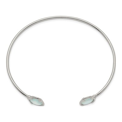 Sterling Silver Blue Chalcedony Cuff Bracelet – view 3