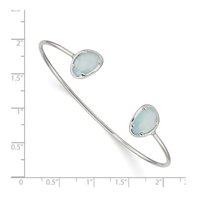Sterling Silver Blue Chalcedony Cuff Bracelet – view 4