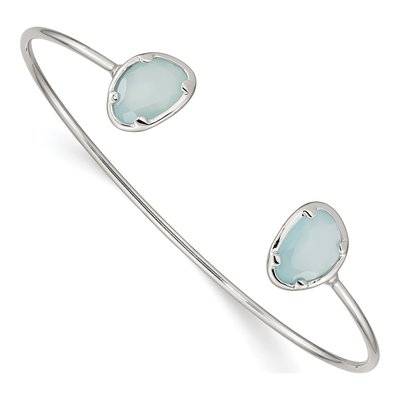 Sterling Silver Blue Chalcedony Cuff Bracelet