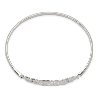 Sterling Silver CZ Butterfly Tree Bangle Bracelet – view 3