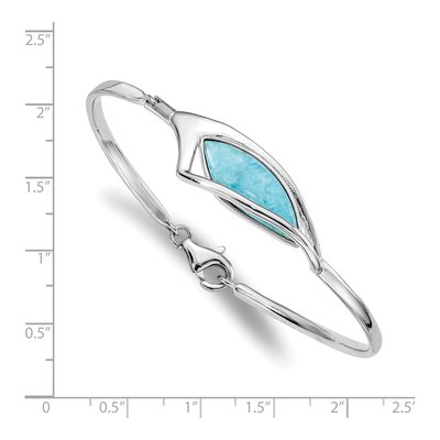 Sterling Silver Larimar Bangle Bracelet – view 3