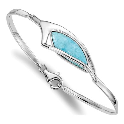 Sterling Silver Larimar Bangle Bracelet