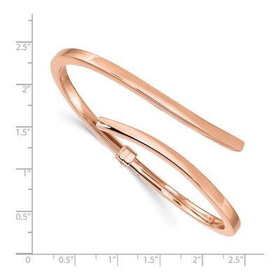 Rose Gold-Plated Sterling Silver Bypass Hinged Bangle Bracelet – view 4