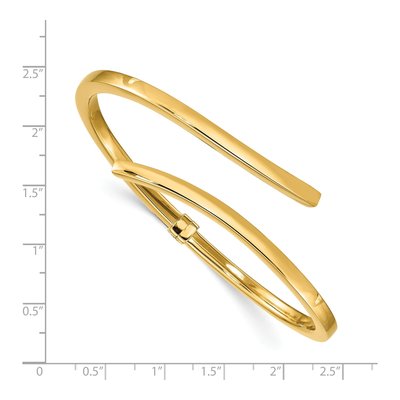 Gold-Plated Sterling Silver Bypass Hinged Bangle Bracelet – view 3