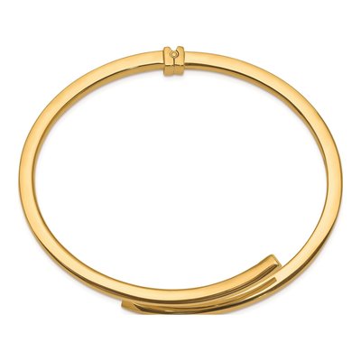 Gold-Plated Sterling Silver Bypass Hinged Bangle Bracelet – view 4