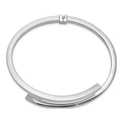 Sterling Silver Bypass Hinged Bangle Bracelet – view 3